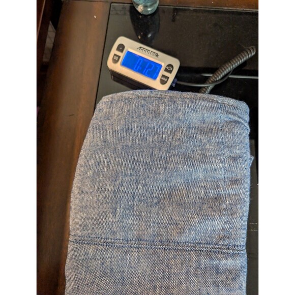 Old Navy Pants Womens L Blue High Rise Straight Tape Chambray Linen Blend Crop - Picture 11 of 11